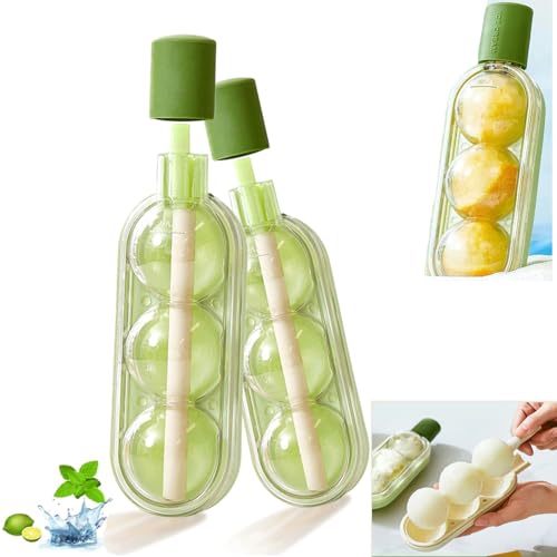 2 Stück Eisformen Eis Am Stiel, Eisformen Silikon Formen, Wiederverwendbare Stieleisformer Eis Am Stiel Formen, Kreative Eisform Gerade Strohhalm Design, Um leckere Eis Zu Machen (Grün) von Guidre