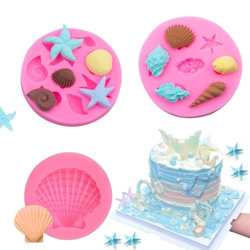 3 Stück Meerestiere Kuchen Silikon Fondantform,Seestern Muschel Silikon Formen 3D Ozean Tiere Silikonform,DIY Fondantdecke Backform,Meerjungfrau Tortendeko für Kuchen,Schokolade,Süßigkeiten Ice Jelly 3 Stück Meerestiere Kuchen Silikon Fondantform,Seestern Muschel Silikon Formen 3D Ozean Tiere Silikonform,DIY Fondantdecke Backform,Meerjungfrau Tortendeko für Kuchen,Schokolade,Süßigkeiten Ice Jelly von Guidre