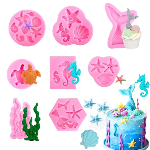 8 Stück Meerjungfrau tortendeko Tortendeko meerjungfrau Meerjungfrau geburtstag deko Seepferdchen deko, Muschelform Fondant Formen Schwanzform Backformen für Kuchen,Schokolade, SüßIgkeiten 8 Stück Meerjungfrau tortendeko Tortendeko meerjungfrau Meerjungfrau geburtstag deko Seepferdchen deko, Muschelform Fondant Formen Schwanzform Backformen für Kuchen,Schokolade, SüßIgkeiten von Guidre