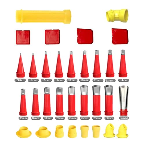 Universal Integrierte Gummidüse Werkzeug Kit,Dichtungswerkzeug Set,Einteiliger Edelstahldüsen,Fugenglätter, Verschiedene Größen Kartuschenspitzen,Silikon Spitzen Kartuschenspitzen (A) von Guidre