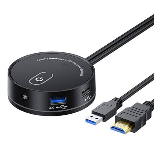 Guihydur Computer Desktop Switch Internet Cafe Universal USB3.0 Audio Home Desktop Externe Stromverlängerungstaste (A) von Guihydur