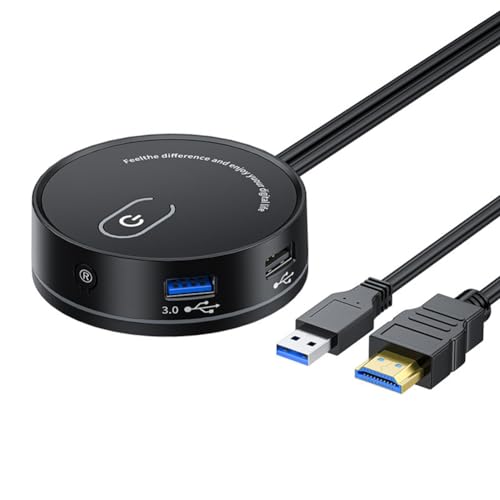 Guihydur Computer Desktop Switch Internet Cafe Universal USB3.0 Audio Home Desktop Externe Stromverlängerungstaste (B) von Guihydur