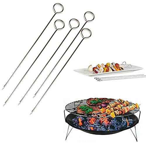5 Stück Metall Spieß BBQ BBQ BBQ Outdoor Party Fleisch Gemüse Kebab Sticks Grillspieße einfach zu reinigen wiederverwendbar von Guilty Gadgets