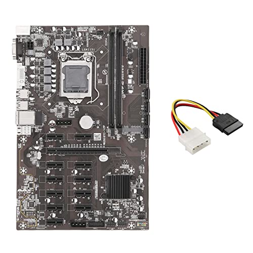 Guindxan B250B ETH Mining Motherboard+4PIN IDE zu SATA Kabel LGA1151 DDR4 12X Grafikkartensteckplatz MSATA SATA für BTC Mining von Guindxan