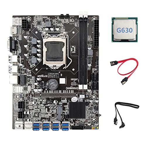 Guindxan B75 ETH Mining Motherboard + G630 CPU + 2XSATA Kabel LGA1155 8XPCIE USB Adapter MSATA DDR3 B75 USB BTC Motherboard von Guindxan