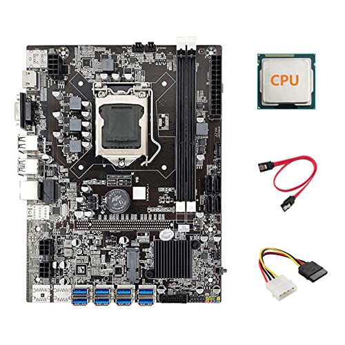 Guindxan B75 ETH Mining Motherboard 8XPCIE USB Adapter+CPU + 4PIN IDE zu SATA Kabel+SATA Kabel LGA1155 B75 USB Motherboard von Guindxan