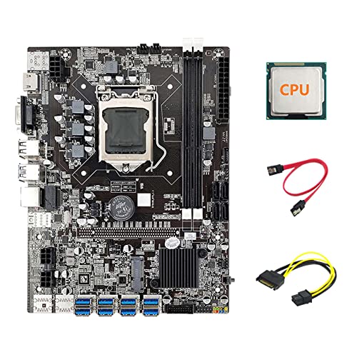 Guindxan B75 ETH Mining Motherboard 8XPCIE USB Adapter+CPU + SATA 15Pin auf 6Pin Kabel+SATA Kabel LGA1155 B75 Motherboard von Guindxan