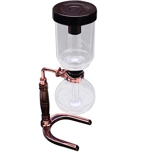 Guindxan Japanischer Stil Siphon Kaffeemaschine Tee Siphon Topf Vakuum Kaffeemaschine Glas Typ Kaffeemaschine Filter 3 Tassen Gold von Guindxan
