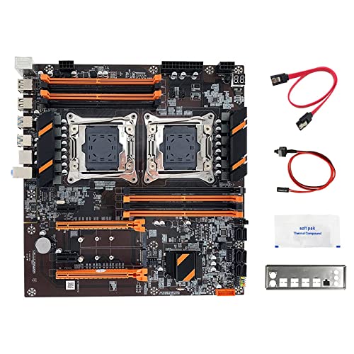 Guindxan X99 Dual CPU Motherboard + SATA-Kabel + Schaltkabel + Schallwand + Wärmeleitpaste LGA 2011 DDR4 Unterstützung 2011-V3 CPU Motherboard von Guindxan