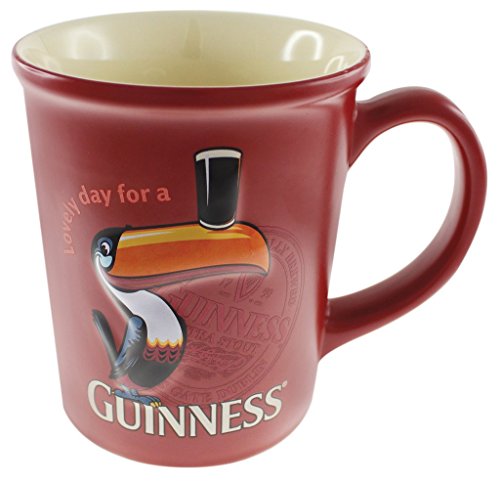 Guinness Geprägte traditionelle rote Tukan-Pint-Tasse mit Aufschrift Lovely Day for A Tasse, offizielles Lizenzprodukt, langlebig, Geschenk für Bier-, Kaffee-, Tee-Liebhaber von Guinness