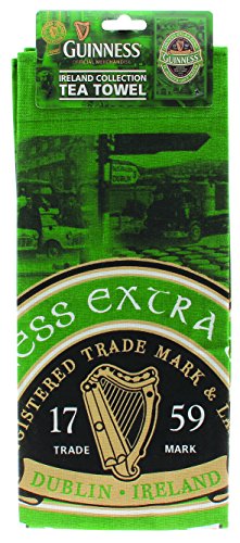 Green & Black Tea Towel with St. James Gate Print - Guinness Ireland Collection von Guinness