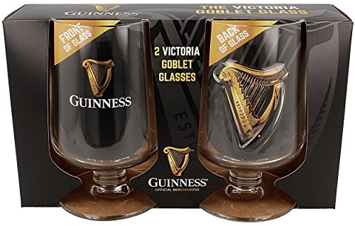 Guinness 2-Pack Embossed Victoria Goblet Stem Glasses With Harp Design von Guinness