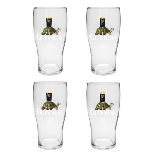 Guinness Set mit 4 Pint-Gläsern, ideal für Zuhause, Bar und Küche (Schildkröte) von Guinness