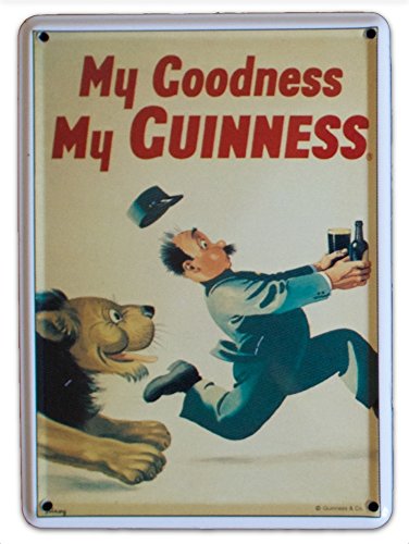 Guinness Werbeschild Irisch Löwe Laufender Mann Kleines Metall Pub-Schild von Guinness