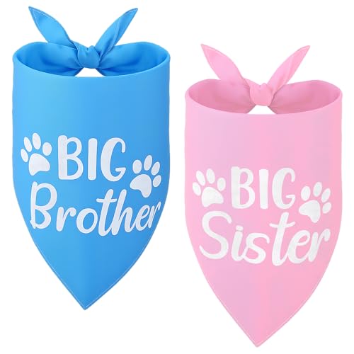 Hundehalstücher für große Brüder und Schwester, verstellbar, für kleine und mittelgroße Hunde, 2 Stück Hundehalstücher für große Brüder und Schwester, verstellbar, für kleine und mittelgroße Hunde, 2 Stück von Guiqulai