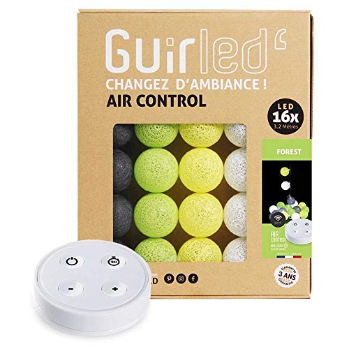 GuirLED - LED Baumwollkugeln Lichterkette USB - Drahtlose Fernbedienung - Baby Nachtlicht 2h - Dual USB 2A Netzteil enthalten - 4 Intensitäten – 16 Kugeln 1.6m - Forest von GuirLED