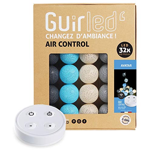 GuirLED - LED Baumwollkugeln Lichterkette USB - Drahtlose Fernbedienung - Baby Nachtlicht 2h - Dual USB 2A Netzteil enthalten - 4 Intensitäten – 32 Kugeln 3.2m - Avatar von GuirLED