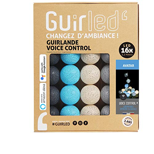 GuirLED - LED Baumwollkugeln Lichterkette WIFI USB - Sprachsteuerung - Connected Home - Amazon Alexa & Google Assistant - 2xUSB-Netzadapter enthalten - 16 Kugeln 1,6m - Avatar von GuirLED