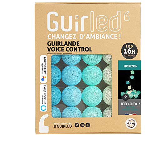 GuirLED - LED Baumwollkugeln Lichterkette WIFI USB - Sprachsteuerung - Connected Home - Amazon Alexa & Google Assistant - 2xUSB-Netzadapter enthalten - 16 Kugeln 1,6m - Horizont GuirLED - LED Baumwollkugeln Lichterkette WIFI USB - Sprachsteuerung - Connected Home - Amazon Alexa & Google Assistant - 2xUSB-Netzadapter enthalten - 16 Kugeln 1,6m - Horizont von GuirLED