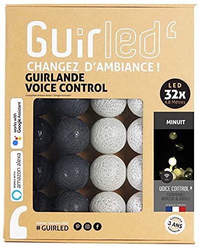 GuirLED - LED Baumwollkugeln Lichterkette WIFI USB - Sprachsteuerung - Connected Home - Amazon Alexa & Google Assistant - 2xUSB-Netzadapter enthalten - 32 Kugeln 3,2m - Minuit GuirLED - LED Baumwollkugeln Lichterkette WIFI USB - Sprachsteuerung - Connected Home - Amazon Alexa & Google Assistant - 2xUSB-Netzadapter enthalten - 32 Kugeln 3,2m - Minuit von GuirLED