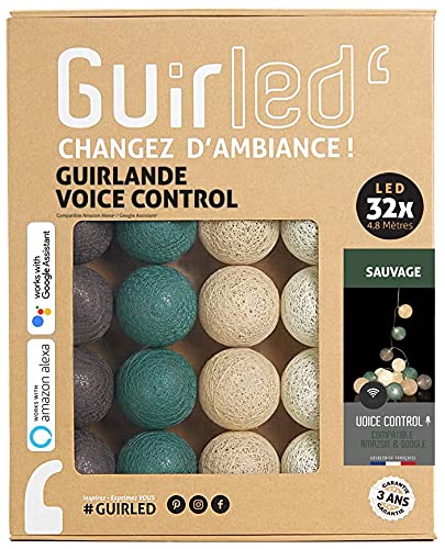 GuirLED - LED Baumwollkugeln Lichterkette WIFI USB - Sprachsteuerung - Connected Home - Amazon Alexa & Google Assistant - 2xUSB-Netzadapter enthalten - 32 Kugeln 3,2m - Wildnis GuirLED - LED Baumwollkugeln Lichterkette WIFI USB - Sprachsteuerung - Connected Home - Amazon Alexa & Google Assistant - 2xUSB-Netzadapter enthalten - 32 Kugeln 3,2m - Wildnis von GuirLED