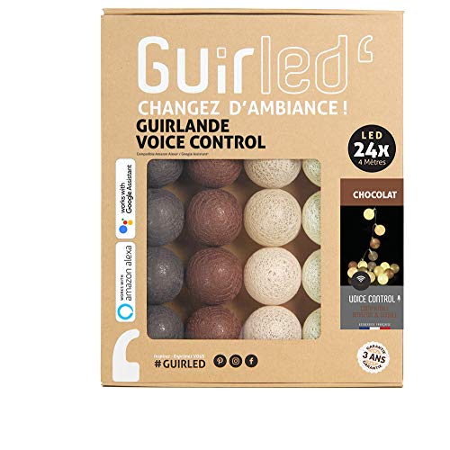 GuirLED - LED Baumwollkugeln Lichterkette WIFI USB - Sprachsteuerung - Connected Home - Amazon Alexa & Google Assistant - 2xUSB-Netzadapter enthalten - 24 Kugeln 2,4m - Schokolade GuirLED - LED Baumwollkugeln Lichterkette WIFI USB - Sprachsteuerung - Connected Home - Amazon Alexa & Google Assistant - 2xUSB-Netzadapter enthalten - 24 Kugeln 2,4m - Schokolade von GuirLED