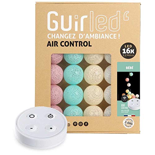 GuirLED - LED Baumwollkugeln Lichterkette USB - Drahtlose Fernbedienung - Baby Nachtlicht 2h - Dual USB 2A Netzteil enthalten - 4 Intensitäten – 16 Kugeln 1.6m - Baby GuirLED - LED Baumwollkugeln Lichterkette USB - Drahtlose Fernbedienung - Baby Nachtlicht 2h - Dual USB 2A Netzteil enthalten - 4 Intensitäten – 16 Kugeln 1.6m - Baby von GuirLED