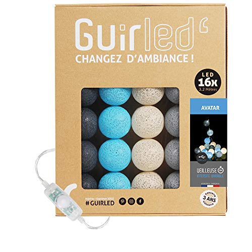 GuirLED - LED Baumwollkugeln Lichterkette USB - Baby Nachtlicht 2h - Dual USB 2A Netzteil enthalten - 3 Intensitäten - 16 Kugeln 1.6m - Avatar von GuirLED