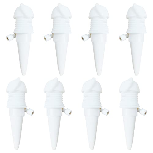 8PCS Automatisch Bewässerung Set, Einstellbar Bewässerungssystem mit Steuerventilschalter, Bewässerungsgeräte Automatisch Urlaubsbewässerung für Meisten Flaschen Topfpflanzen Garten (Weiß) von Gujey