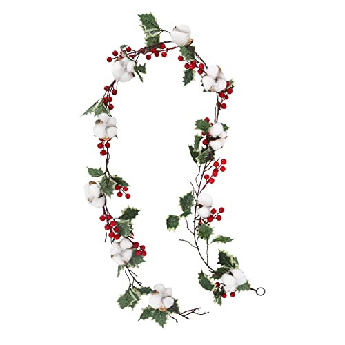 170cm Beerengirlande Stechpalme Deko, Girlanden Weihnachten mit Beeren Baumwoll und grünen Blättern, Künstliche Rote Beerengirlande für Urlaub, Kamin, Treppe, Tischdekoration 170cm Beerengirlande Stechpalme Deko, Girlanden Weihnachten mit Beeren Baumwoll und grünen Blättern, Künstliche Rote Beerengirlande für Urlaub, Kamin, Treppe, Tischdekoration von Gukasxi