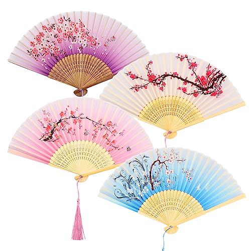 4 Stück Faltbare Fächer Hochzeit Falten Handfächer, Handheld Faltfächer Hand Fächer Sommer Handheld Faltventilator Handfächer Fan Bambus Fächer für Party, Hochzeit, Fotografie, Wand Dekoration (W1) 4 Stück Faltbare Fächer Hochzeit Falten Handfächer, Handheld Faltfächer Hand Fächer Sommer Handheld Faltventilator Handfächer Fan Bambus Fächer für Party, Hochzeit, Fotografie, Wand Dekoration (W1) von Gukasxi