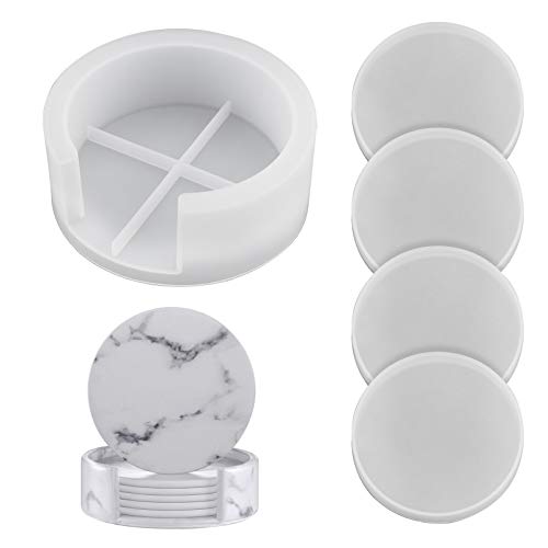 4 Stück Untersetzerform Epoxidharz Formen mit Untersetzer Halter, Untersetzer Silikonformen Epoxidharz Set, DIY Untersetzer Silikon Formen Gießformen Rund für Haus Dekoration 4 Stück Untersetzerform Epoxidharz Formen mit Untersetzer Halter, Untersetzer Silikonformen Epoxidharz Set, DIY Untersetzer Silikon Formen Gießformen Rund für Haus Dekoration von Gukasxi