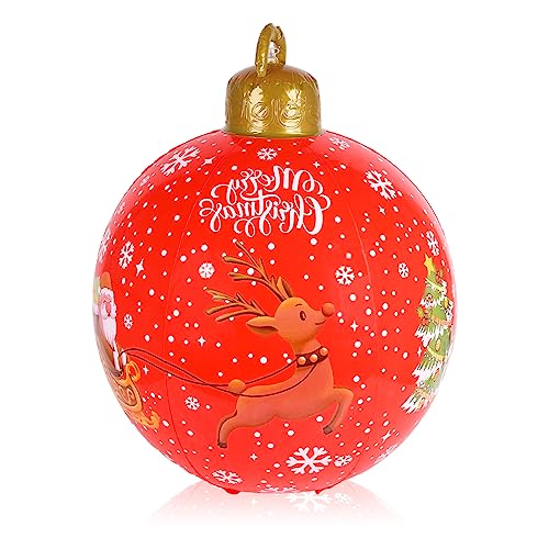 60cm Weihnachten Aufblasbar Ball Aufblasbare PVC Weihnachtskugeln Weihnachtsdekorationen Weihnachtskugel aus Christbaumkugel Weihnachtskugel für Weihnachten Hofdekorationen (farbig B) von Gukasxi
