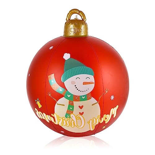 60cm Weihnachten Aufblasbar Ball Aufblasbare PVC Weihnachtskugeln Weihnachtsdekorationen Weihnachtskugel aus Christbaumkugel Weihnachtskugel für Weihnachten Hofdekorationen (farbig C) von Gukasxi