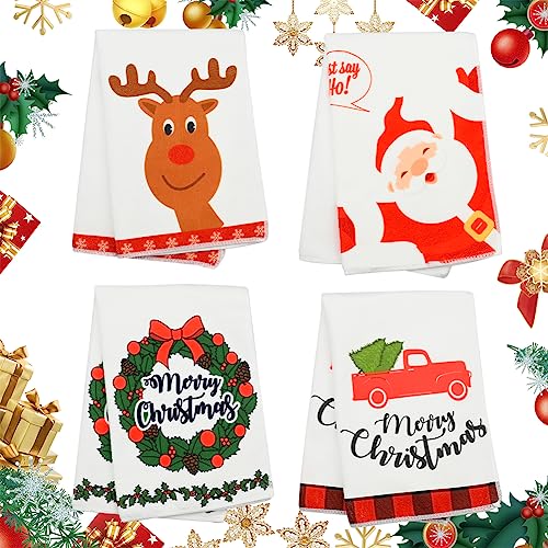 Gukasxi Geschirrtücher 4er Set Weihnachtshandtuch Waffelpique Hochwertige Baumwolle Motiv Urlaub Badetuch Gesichtstuch Geschirrtücher Merry Christmas Mikrofasertuch 40x60cm Gukasxi Geschirrtücher 4er Set Weihnachtshandtuch Waffelpique Hochwertige Baumwolle Motiv Urlaub Badetuch Gesichtstuch Geschirrtücher Merry Christmas Mikrofasertuch 40x60cm von Gukasxi