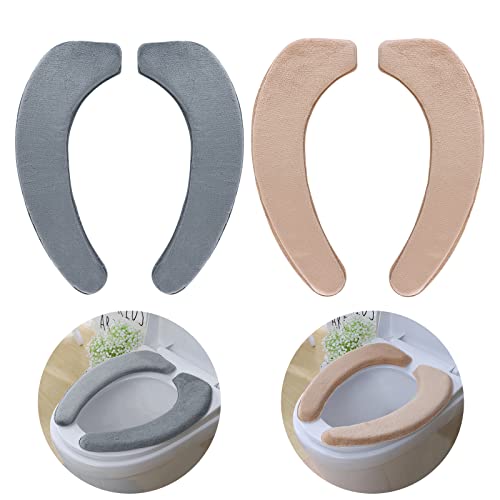 Gukasxi WC-Sitzbezug, 2 Paar Toilettensitzbezug Dicker Und Wärmer Wc-Sitz Pad WC Wärmer Pad, Waschbarer WC Abdeckung Cover Pad Toilettensitzkissen von Gukasxi