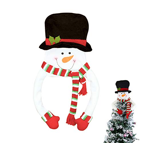 Gukasxi Weihnachtsbaum Topper Schneemann Top Dekoration Weihnachtsbaumspitze Christbaumspitze Baumspitze Plüsch Schneemann Baumschmuck für Weihnachtsbaum Dekorationen Winterwunderland Neujahr L von Gukasxi