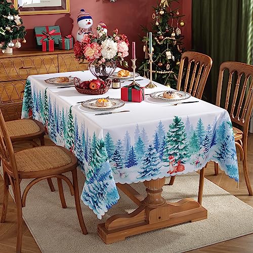 Weihnachten Tischdecke 150x220cm Rechteckige Waschbare Weiß Esstischdecke Winter Tischdekoration Küchendekoration Weihnachten Tischdecke 150x220cm Rechteckige Waschbare Weiß Esstischdecke Winter Tischdekoration Küchendekoration von Gukasxi