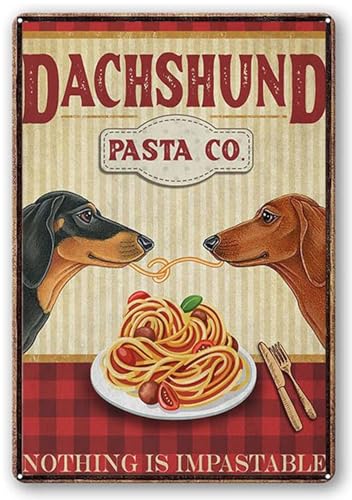 Blechschild Dackel Hund Pasta Company Metallschilder Nothing is Impastable Retro Vintage niedliches Metallschild Geschenk Schlafzimmer Retro Neuheit Cafe Store Blechschilder 20,3 x 30,5 cm Garage Blechschild Dackel Hund Pasta Company Metallschilder Nothing is Impastable Retro Vintage niedliches Metallschild Geschenk Schlafzimmer Retro Neuheit Cafe Store Blechschilder 20,3 x 30,5 cm Garage von Guktmcet