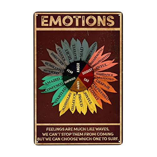 Lustiges Blechschild Emotions Feelings Are Much Like Waves Feelings Chart Mental Health Awareness Bar Pub Man Cave Neuheit Lustige Poster Badezimmer Retro Salon Urlaub Blechschilder Wanddekoration von Guktmcet