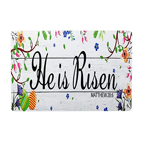 Lustiges Blechschild He Is Risen Happy Easter Religiöse Eier Bar Pub Man Cave Neuheit Lustige Poster Badezimmer Retro Salon Urlaub Blechschilder Wanddekoration 20,3 x 30,5 cm von Guktmcet