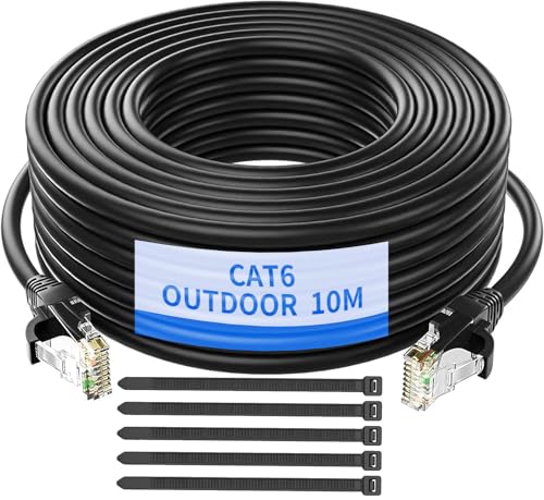 Gulaey Cat6/Cat6e Ethernet-Kabel für den Innen- und Außenbereich, wasserabweisend, Direktbeerdigung, LLDPE-UV-Ummantelung, 23 AWG, 10 Gbit/s, Hochgeschwindigkeits-Gigabit-Internet-Netzwerkkabel mit 50 Gulaey Cat6/Cat6e Ethernet-Kabel für den Innen- und Außenbereich, wasserabweisend, Direktbeerdigung, LLDPE-UV-Ummantelung, 23 AWG, 10 Gbit/s, Hochgeschwindigkeits-Gigabit-Internet-Netzwerkkabel mit 50 von Gulaey
