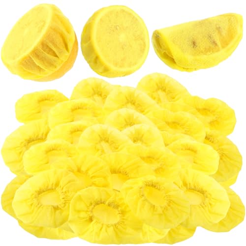 Gulfmew 100 Stück Lemon Wedge Stretch Wraps Covers Lemon Nets Bag Covers for Squeezing for Seed Free Squeezing of Halves or Wedge, Yellow von Gulfmew