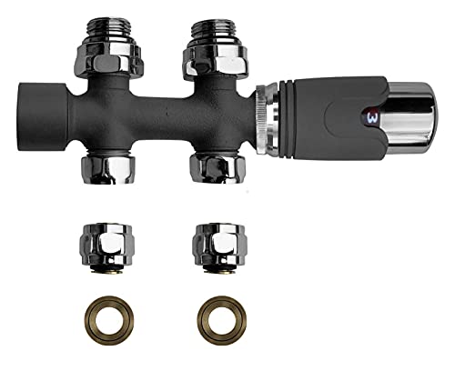 Badheizkörper Anschlussarmatur Thermostat Anthrazit (Universal Ohne Abdeckung, UNI1 Anthrazit) von Gulfstream-Komfort