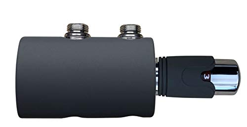 Badheizkörper Anschlussarmatur Thermostat Anthrazit (Universal mit Abdeckung, UNI1 Anthrazit) von Gulfstream Komfort