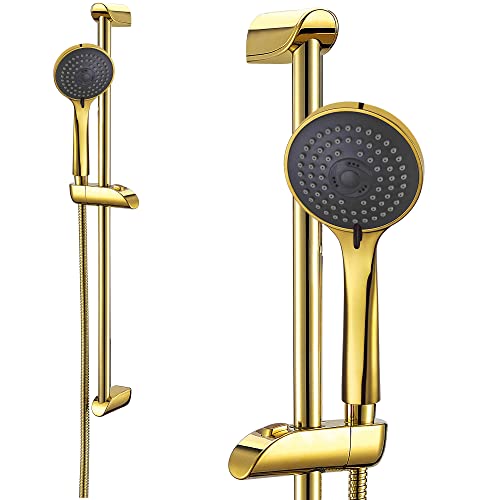 Duscharmatur Gold glänzend Dusch Set mit Duschstange Brausegarnitur AQUA GD-01 Brausestangenset Handbrause mit Duschstange Duschschlauch Duscharmatur Gold glänzend Dusch Set mit Duschstange Brausegarnitur AQUA GD-01 Brausestangenset Handbrause mit Duschstange Duschschlauch von Gulfstream Komfort