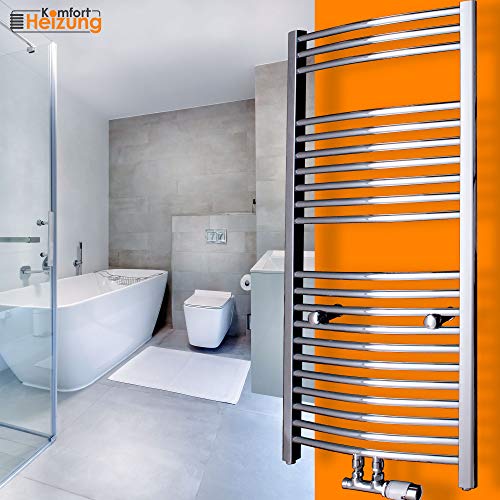 Gulfstream Komfort Badheizkörper 1600 x 750 mm in Chrom gebogen Hochwertiger Handtuchheizkörper Handtuchwärmer von Gulfstream Komfort