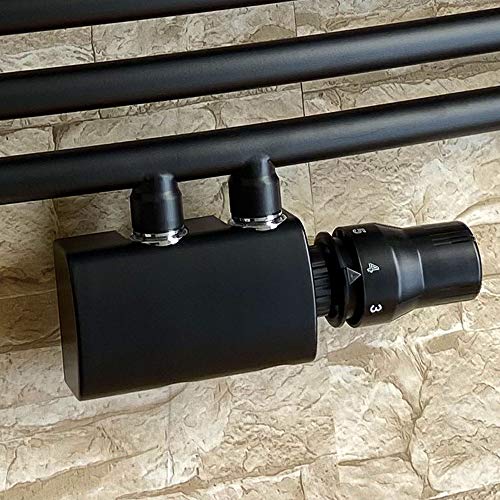 Gulfstream-Komfort MITTELANSCHLUSSGARNITUR 50MM Heizungssystem zweirohr Universal- und Eckausführung NEU Mod. (Schwarz Durchgang mit Thermostat UNI2) von Gulfstream Komfort