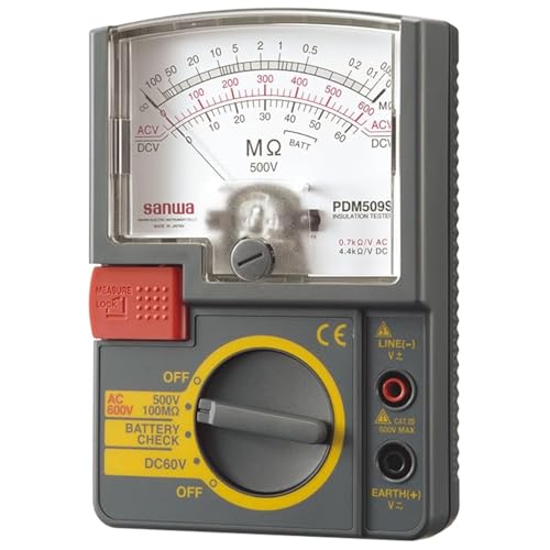 GuliTech Japan Sanwa PDM509S PDM1529S/PDM5219S Multi Range Isolation Widerstand Tester Analog Zeiger Megohmmeter (PDM509S) von GuliTech