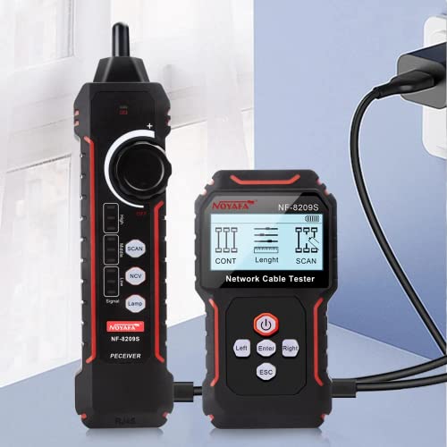 GuliTech Network Cable testers Cable and Network test NOYAFA NF-8209S LCD Network Cable Tester Wire Tracker PoECurrent Length cabl RJ45 Cable Tracker(NF-8209S) von GuliTech